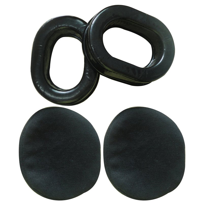 UFQ Comfort Gel Undercut Ear Seals for UFQ Dxxxd Clxxk Kxxe Avcxxm Pxxxt-USA AXA Flixxxcom Fxxo Aviation Headsets with Premium Deluxe Velours Cloth Ear Seal Covers - Image 1